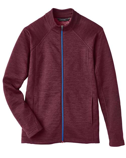 North End NE712W Ladies Flux 2.0 Full-Zip Jacket #color_BURG HTH/ OLY BL