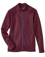 North End NE712W Ladies Flux 2.0 Full-Zip Jacket #color_BURG HTH/ OLY BL