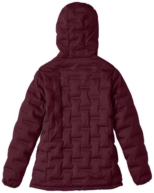 North End NE708W Ladies' Loft Puffer Jacket #color_BURGNDY/ OLY BLU