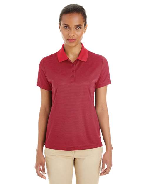 Core 365 CE102W Ladies' Express Microstripe Performance Piqu Polo #color_CLASSC RED/ CRBN
