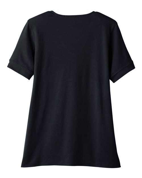 Devon & Jones DG20WB Ladies' CrownLux Performance Plaited Rolled-Sleeve Top #color_BLACK