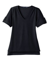 Devon & Jones DG20WB Ladies' CrownLux Performance Plaited Rolled-Sleeve Top #color_BLACK
