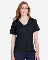 Devon & Jones DG20WB Ladies' CrownLux Performance Plaited Rolled-Sleeve Top #color_BLACK