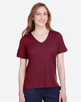 Devon & Jones DG20WB Ladies' CrownLux Performance Plaited Rolled-Sleeve Top #color_BURGUNDY