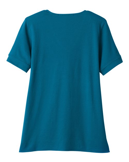Devon & Jones DG20WB Ladies' CrownLux Performance Plaited Rolled-Sleeve Top #color_DARK TEAL