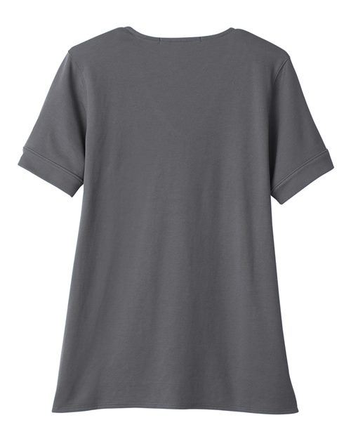 Devon & Jones DG20WB Ladies' CrownLux Performance Plaited Rolled-Sleeve Top #color_GRAPHITE