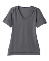 Devon & Jones DG20WB Ladies' CrownLux Performance Plaited Rolled-Sleeve Top #color_GRAPHITE