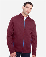 North End NE712 Men's Flux 2.0 Full-Zip Jacket #color_BURG HTH/ OLY BL