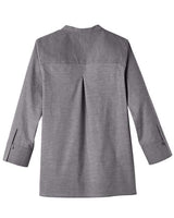 Devon & Jones DG562W Ladies' Crown Collection Stretch Pinpoint Chambray 3/4 Sleeve Blouse #color_GRAPHITE