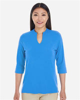 Devon & Jones DP188W Ladies' Perfect Fit Tailored Open Neckline Top #color_FRENCH BLUE