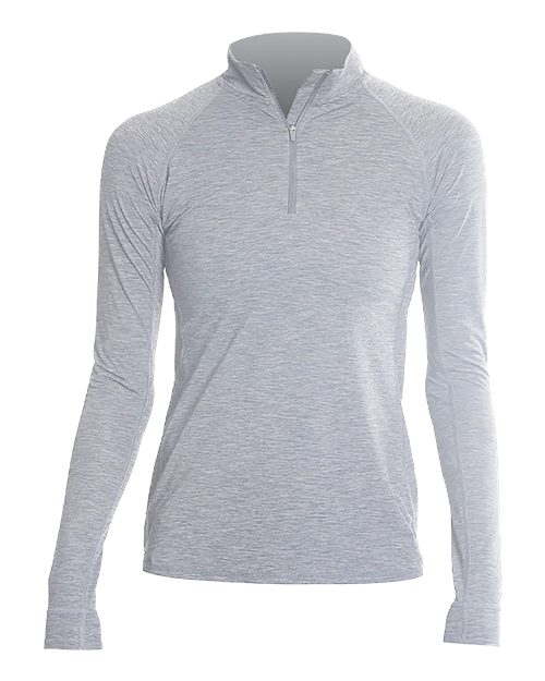 ANETIK WSFLTL0 Women's Flight Tech Quarter-Zip #color_Alloy Heathered