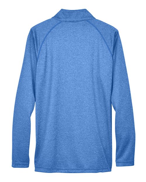 Devon & Jones DG440 Men's Stretch Tech-Shell Compass Quarter-Zip #color_FRENCH BLUE HTHR