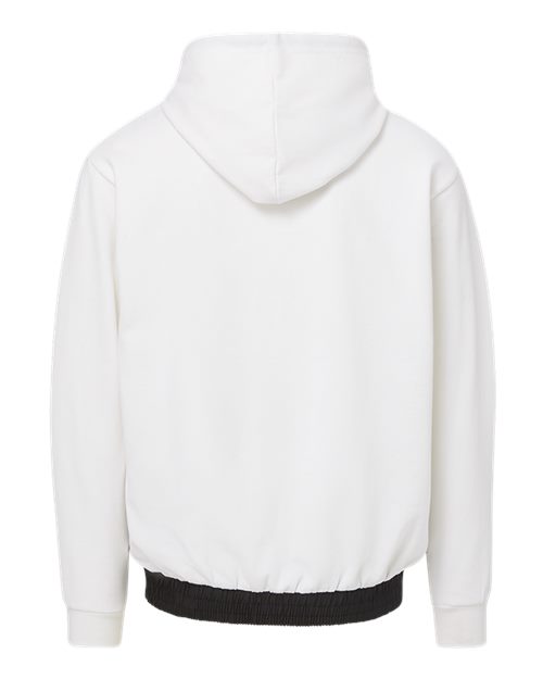 MV Sport 23112 Mixed Media Hooded Sweatshirt #color_White/ Black