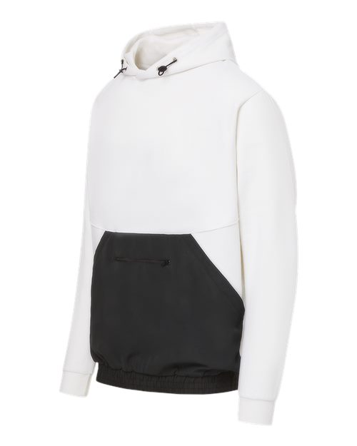 MV Sport 23112 Mixed Media Hooded Sweatshirt #color_White/ Black