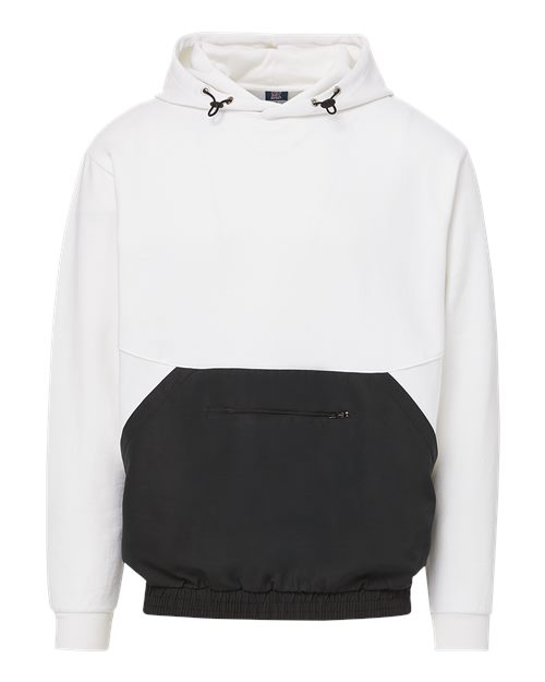 MV Sport 23112 Mixed Media Hooded Sweatshirt #color_White/ Black