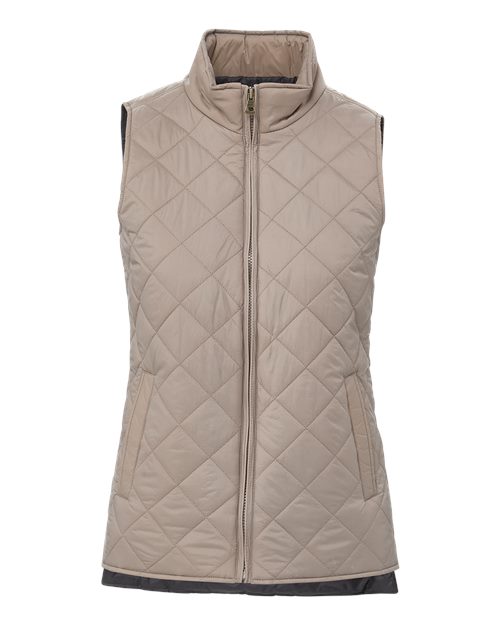 Weatherproof W207359 Women's Vintage Diamond Quilted Vest #color_Driftwood