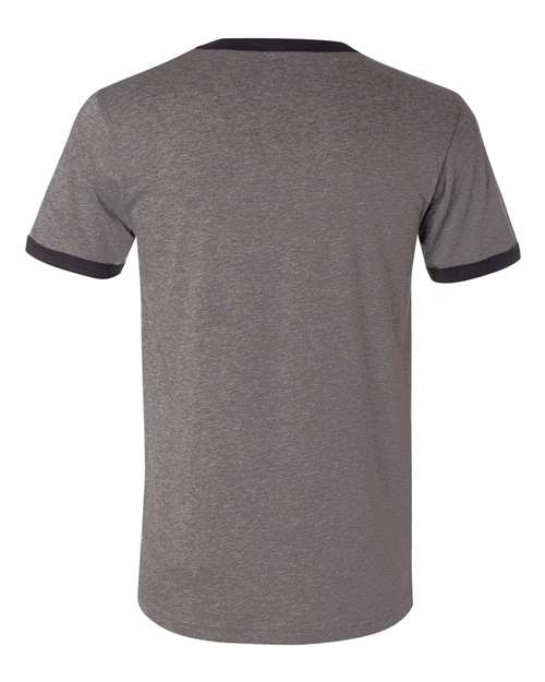 Bella + Canvas 3055C Men's Jersey Short-Sleeve Ringer T-Shirt #color_DEEP HEATHR/ BLK