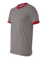Bella + Canvas 3055C Men's Jersey Short-Sleeve Ringer T-Shirt #color_DEEP HTH/ CARDNL
