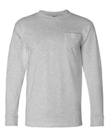 Bayside BA8100 Adult 6.1 oz., 100% Cotton Long Sleeve Pocket T-Shirt #color_DARK ASH