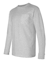 Bayside BA8100 Adult 6.1 oz., 100% Cotton Long Sleeve Pocket T-Shirt #color_DARK ASH