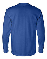 Bayside BA8100 Adult 6.1 oz., 100% Cotton Long Sleeve Pocket T-Shirt #color_ROYAL BLUE