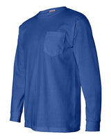Bayside BA8100 Adult 6.1 oz., 100% Cotton Long Sleeve Pocket T-Shirt #color_ROYAL BLUE