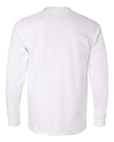 Bayside BA8100 Adult 6.1 oz., 100% Cotton Long Sleeve Pocket T-Shirt #color_WHITE
