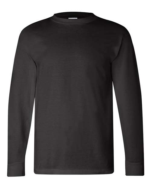 Bayside BA6100 Adult 6.1 oz., 100% Cotton Long Sleeve T-Shirt #color_BLACK