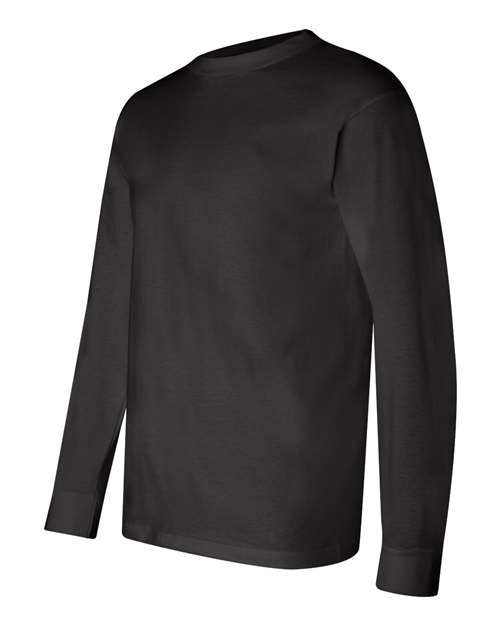 Bayside BA6100 Adult 6.1 oz., 100% Cotton Long Sleeve T-Shirt #color_BLACK