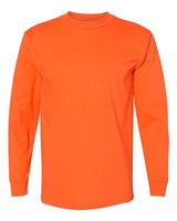 Bayside BA6100 Adult 6.1 oz., 100% Cotton Long Sleeve T-Shirt #color_BRIGHT ORANGE