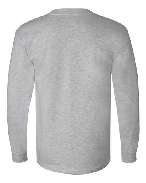 Bayside BA6100 Adult 6.1 oz., 100% Cotton Long Sleeve T-Shirt #color_DARK ASH