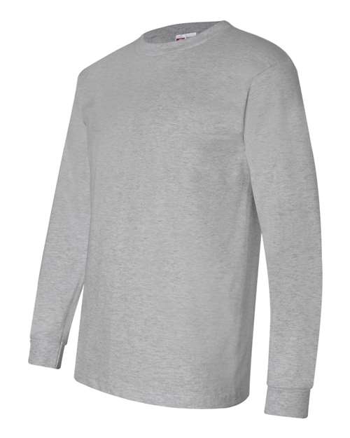 Bayside BA6100 Adult 6.1 oz., 100% Cotton Long Sleeve T-Shirt #color_DARK ASH