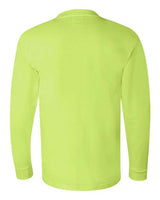 Bayside BA6100 Adult 6.1 oz., 100% Cotton Long Sleeve T-Shirt #color_LIME GREEN
