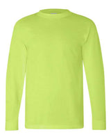 Bayside BA6100 Adult 6.1 oz., 100% Cotton Long Sleeve T-Shirt #color_LIME GREEN