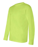 Bayside BA6100 Adult 6.1 oz., 100% Cotton Long Sleeve T-Shirt #color_LIME GREEN