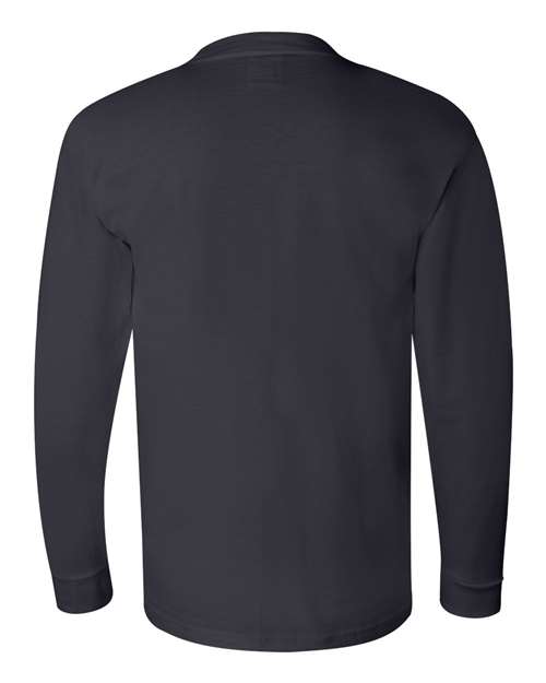 Bayside BA6100 Adult 6.1 oz., 100% Cotton Long Sleeve T-Shirt #color_NAVY