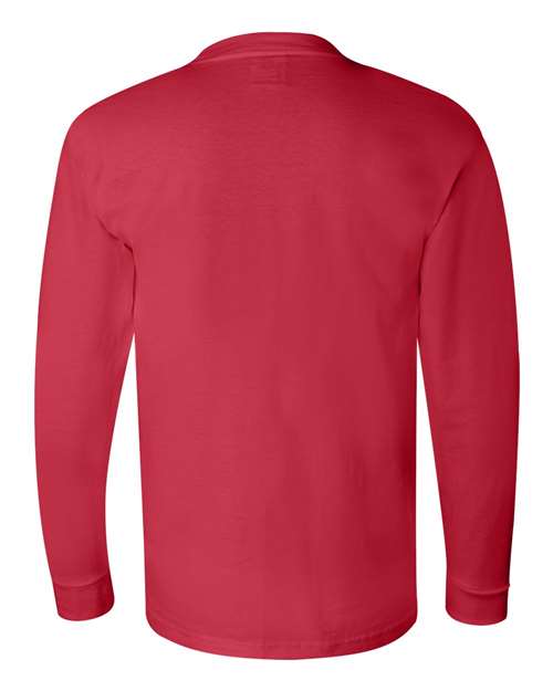 Bayside BA6100 Adult 6.1 oz., 100% Cotton Long Sleeve T-Shirt #color_RED