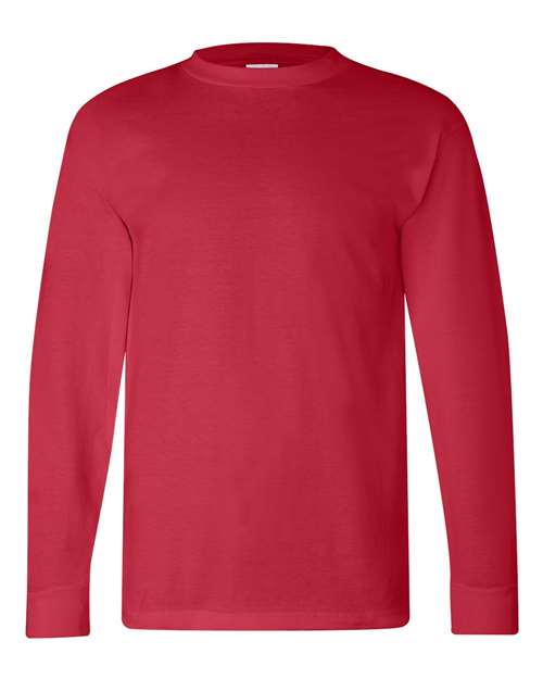Bayside BA6100 Adult 6.1 oz., 100% Cotton Long Sleeve T-Shirt #color_RED