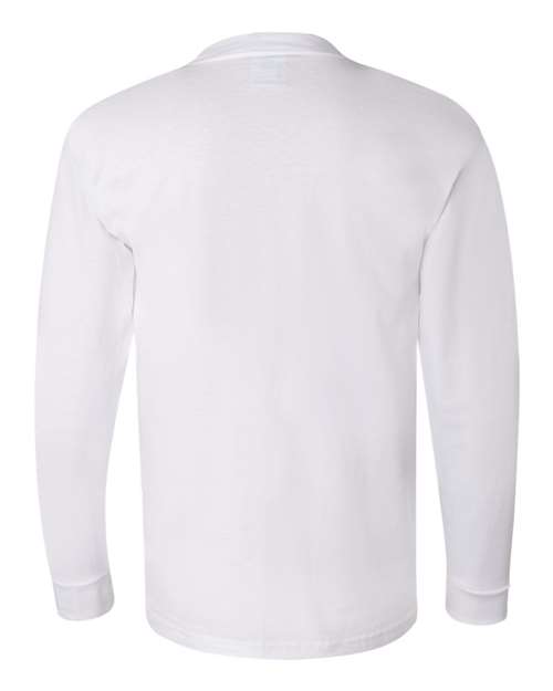 Bayside BA6100 Adult 6.1 oz., 100% Cotton Long Sleeve T-Shirt #color_WHITE