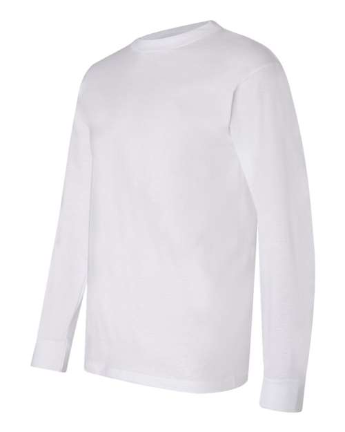 Bayside BA6100 Adult 6.1 oz., 100% Cotton Long Sleeve T-Shirt #color_WHITE