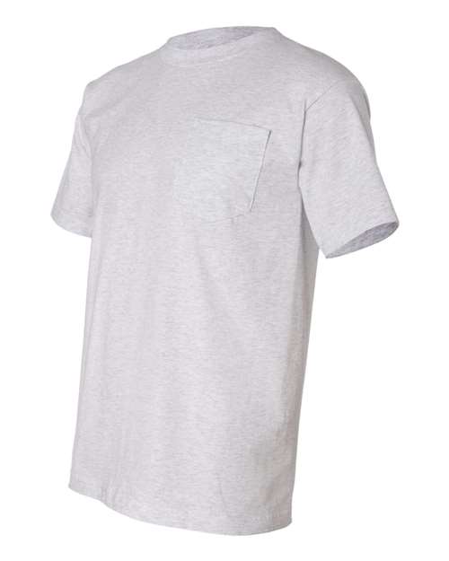 Bayside BA7100 Adult 6.1 oz., 100% Cotton Pocket T-Shirt #color_ASH