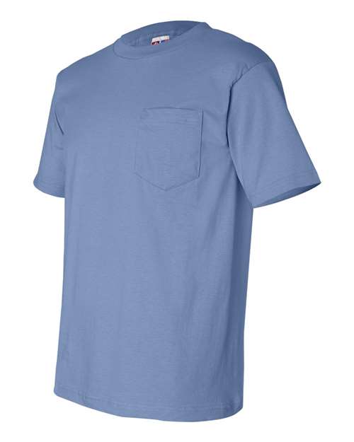 Bayside BA7100 Adult 6.1 oz., 100% Cotton Pocket T-Shirt #color_CAROLINA BLUE