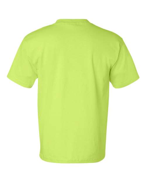 Bayside BA7100 Adult 6.1 oz., 100% Cotton Pocket T-Shirt #color_LIME GREEN
