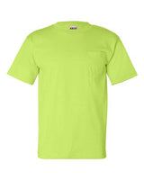 Bayside BA7100 Adult 6.1 oz., 100% Cotton Pocket T-Shirt #color_LIME GREEN