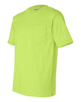 Bayside BA7100 Adult 6.1 oz., 100% Cotton Pocket T-Shirt #color_LIME GREEN