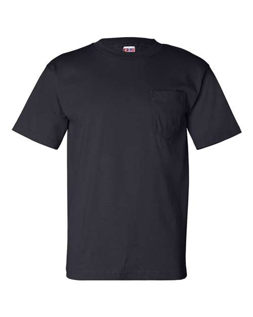 Bayside BA7100 Adult 6.1 oz., 100% Cotton Pocket T-Shirt #color_NAVY