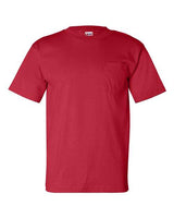 Bayside BA7100 Adult 6.1 oz., 100% Cotton Pocket T-Shirt #color_RED