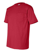 Bayside BA7100 Adult 6.1 oz., 100% Cotton Pocket T-Shirt #color_RED