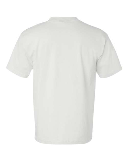Bayside BA7100 Adult 6.1 oz., 100% Cotton Pocket T-Shirt #color_WHITE