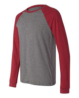 Bella + Canvas 3000C Men's Jersey Long-Sleeve Baseball T-Shirt #color_DEEP HTH/ CARDNL